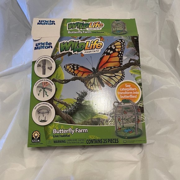 Uncle Milton Toys Butterfly Farm Live Habitat Nature Learning Toy